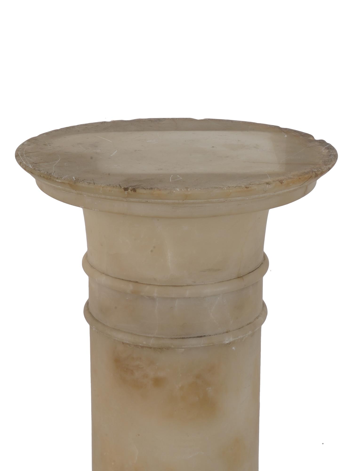 ANTIQUE ITALIAN ALABASTER PEDESTAL COLUMN PIC-5